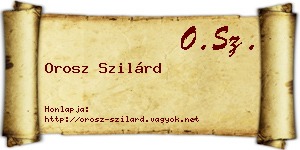 Orosz Szilárd névjegykártya
