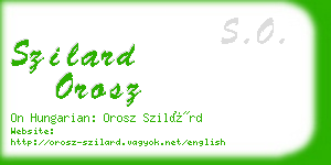 szilard orosz business card